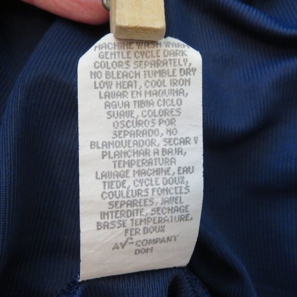 Vanity Fair Womens Navy Blue Button-Down Nightgown Robe M Nylon Embroidered - Picture 8 of 12